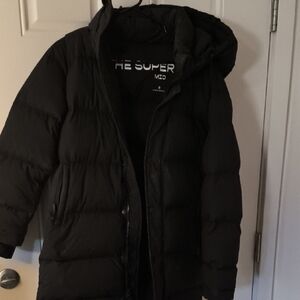 Black TNA Super Puff Puffer Jacket with Hood